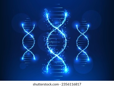 Medizinische Technologie, die die Struktur der DNA-Merkmale zeigt, die den Einsatz von Technologie in der Medizin, die DNA-Informationen zeigt, um Informationen für die Forschung und Behandlung von Patienten