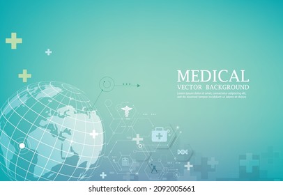Medical technology vector background.Global technolgy concept