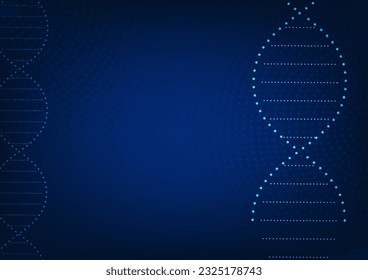 Medical technology wallpaper showcasing the marvels of DNA, representing modern advancements in medicine. Discover the intricate DNA structure amidst a captivating dark blue ambiance.