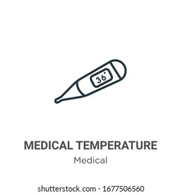 Medical temperature control tool outline vector icon. Thin line black medical temperature control tool icon, flat vector simple element illustration from editable medical concept isolated stroke on 