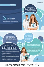 Medical template for advertising brochure with doctors