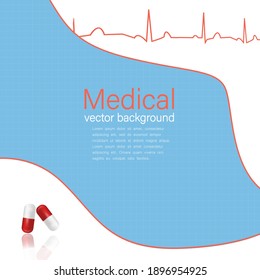 Medical template with medicine equipment, vector illustration.