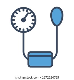 medical tensiometer tool half line and color style icon vector illustration design