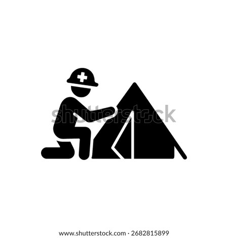 Medical Tent Setup Icon Isolated On White Background 
