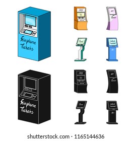 Medical terminal, ATM for payment,apparatus for queue. Terminals set collection icons in cartoon,black style isometric vector symbol stock illustration web .