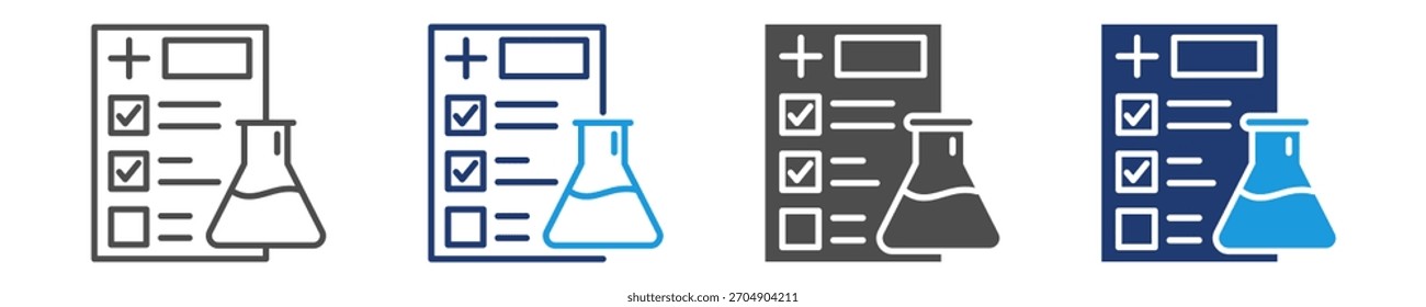 Conjunto de iconos de análisis de pruebas médicas Estilo múltiple
