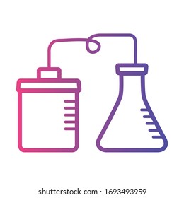 medical test flask laboratory linear gradient style icon vector illustration design