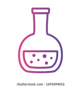medical test flask laboratory linear gradient style icon vector illustration design