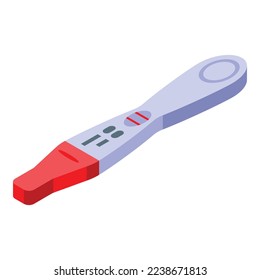 Icono de prueba médica vector isométrico. Embarazo positivo. Resultado del kit