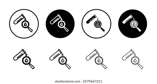 Medical test icon Outline thin set pack series