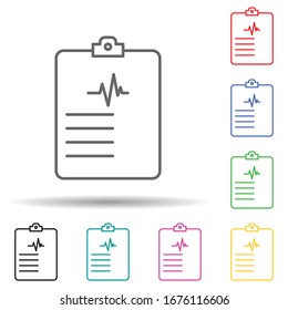 Icono de conjunto multicolor de prueba médica. Línea delgada simple, contorno vector de iconos médicos para ui y ux, sitio web o aplicación móvil