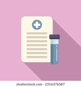 Medical test paper icon flat vector. Health system. Body disease