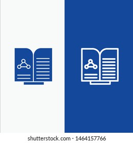 Medical, Test, Report, Book Line and Glyph Solid icon Blue banner Line and Glyph Solid icon Blue banner. Vector Icon Template background