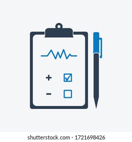 Icono de Informe de pruebas médicas. Ilustración de símbolos EPS vectoriales editables.