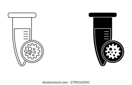 medical test tube with bacteria sample icon vector illustration