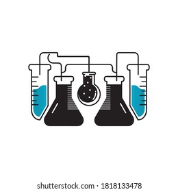  Medical Test tube Icon Vector Illustration. Laboratory glassware Icon Design on white Background