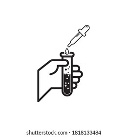  Medical Test tube Icon Vector Illustration. Laboratory glassware Icon Design on white Background