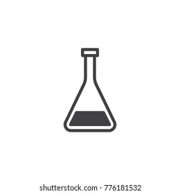 Medical test tube icon vector, filled flat sign, solid pictogram isolated on white. Conical flask symbol, logo illustration