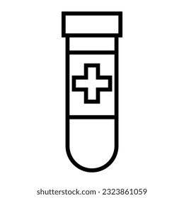 medical test tube, medicine tube icon vector