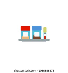 Medical test tubes with analysis, vector illustration.