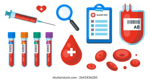 Medical test tubes with blood vector illustration