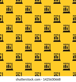 Medical test tubes in holder pattern seamless vector repeat geometric yellow for any design