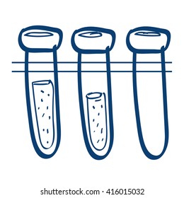 Medical test tubes icon. Design elements in hand drawn style.