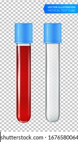 Medical test tubes with samples of blood taken. Vector illustration on a 
transparent background