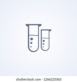 Medical test tubes, vector best line icon on white background , EPS 10