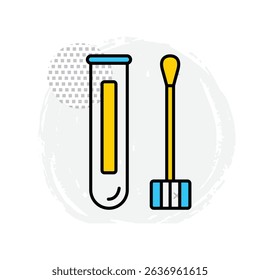 Ícone Do Vetor De Swab De Testes Médicos Para Diagnóstico