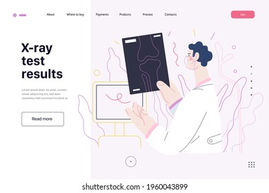 Medical tests template - x-ray test. Flat vector