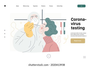 Medical tests web page template - testing for COVID-19
