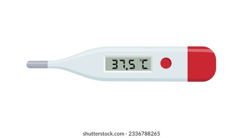 Medical thermometer. Classic medical mercury a for temperature measurement. Healthcare and medical equipment vector illustration