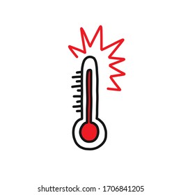 medical thermometer doodle icon, vector illustration