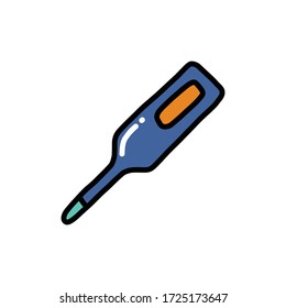 medical thermometer doodle icon, vector illustration