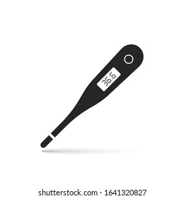 Medical Thermometer electronic Vector Icon, simple isolated flat design illustration.