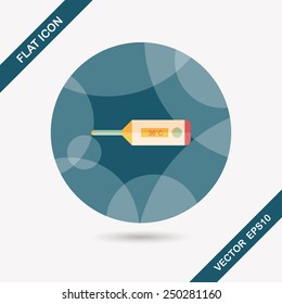 medical thermometer flat icon with long shadow,eps10