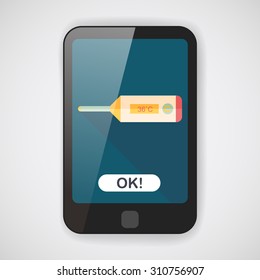 medical thermometer flat icon with long shadow,eps10