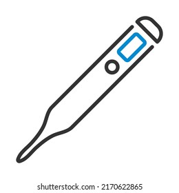 Medical Thermometer Icon. Editable Bold Outline With Color Fill Design. Vector Illustration.