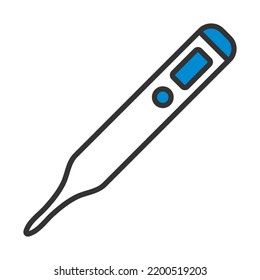 Medical Thermometer Icon. Editable Bold Outline With Color Fill Design. Vector Illustration.
