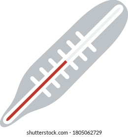 Medical Thermometer Icon. Flat Color Design. Vector Illustration.