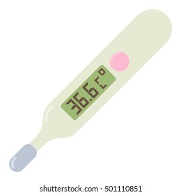 Medical thermometer icon. Flat illustration of medical thermometer vector icon for web