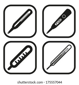 Medical thermometer icon - four variations