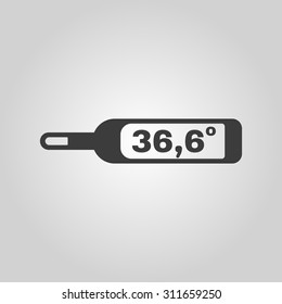 The medical thermometer icon. Healthy and diagnostic, doctor, medicine symbol. Flat Vector illustration