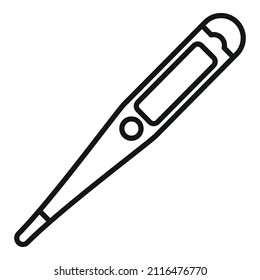 Medical thermometer icon outline vector. Digital temperature. Hand laser