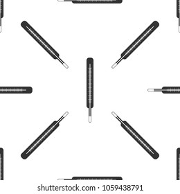 Medical thermometer icon seamless pattern on white background. Flat design. Vector Illustration