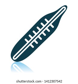 Medical Thermometer Icon. Shadow Reflection Design. Vector Illustration.