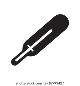 Icono de termómetro médico. Símbolo de glifo sólido para control de temperatura, fiebre y salud.