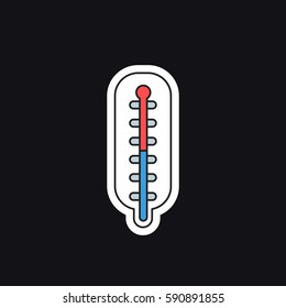 medical thermometer icon, sticker. vector illustration