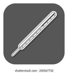 The medical thermometer icon. Thermometer symbol. Flat Vector illustration. Button